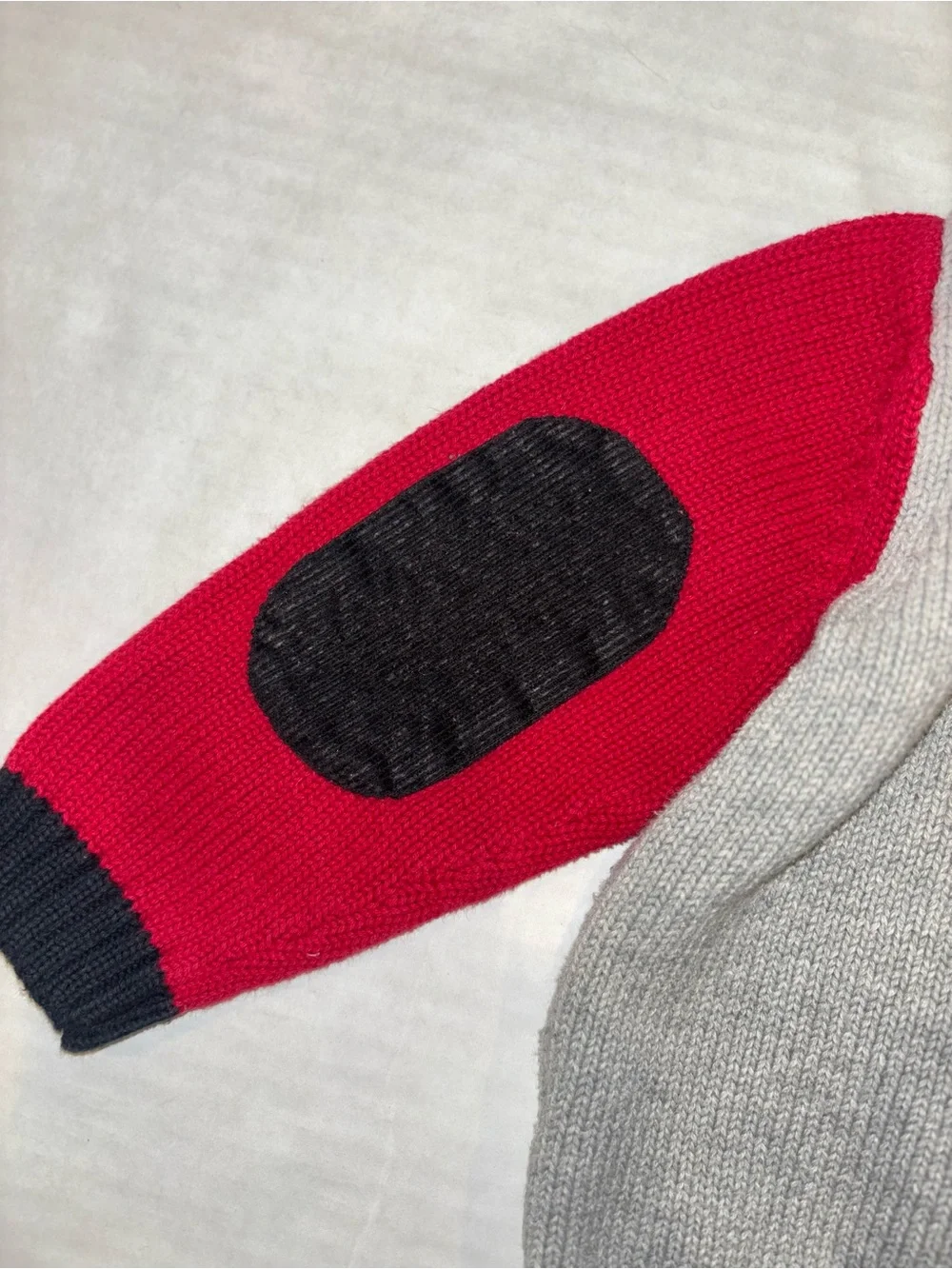 Big Bear Country Kids Crewneck Sweater - Gray Body with Red Sleeves